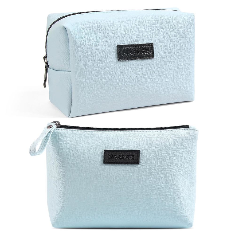 Small Makeup Bag, 2 Style Cosmetic Bags For Women Pu Leather Travel Makeup Bag⭐️